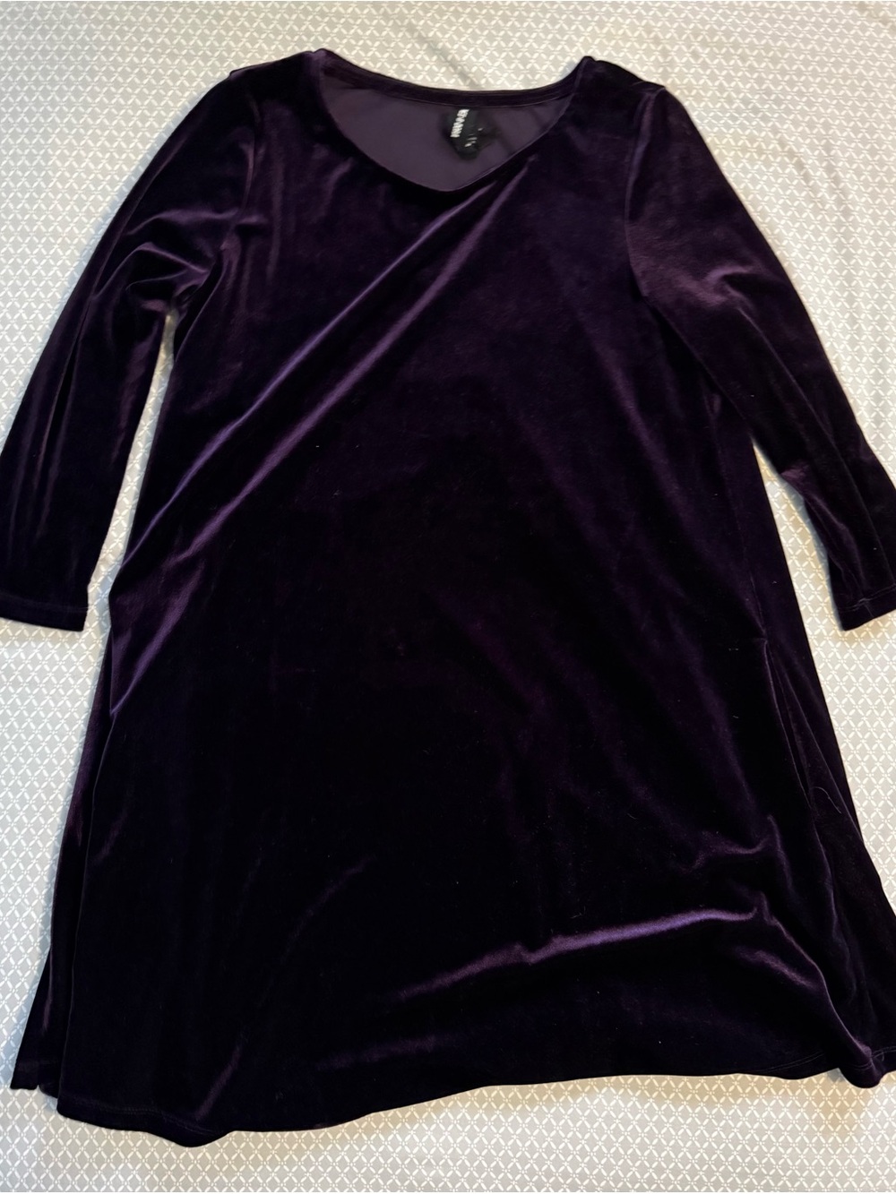 Velvet A-Line Dress in Deep Plum